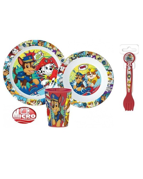 Paw Patrol Plastic 5 Piece Dinner - Breakfast Set