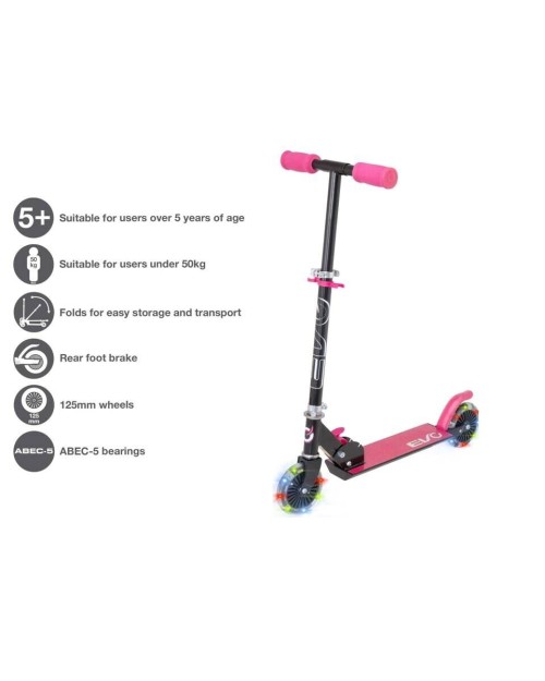 Evo "Light Up" INLINE Scooter Pink aged 5+