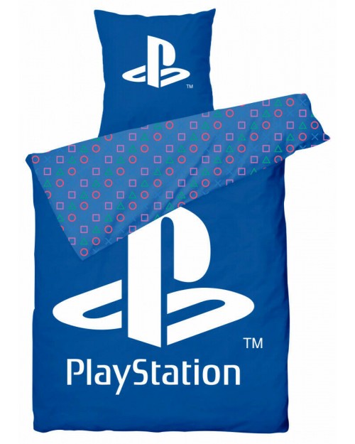 Playstation Logo Bedding Duvet Set Reversible Single bed cover Blue & White