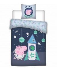 George Peppa Pig Rocket Bedding Toddler Reversible Duvet Cover Pillow Bed set 