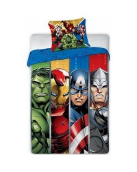 Avengers Marvel Bedding Single Cover & Pillow Duvet hulk ironman Thor stripe