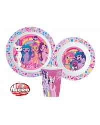 MY LITTLE PONY CHILDRENS KIDS TODDLERS 3 PC DINNER BREAKFAST SET PLATE BOWL CUP