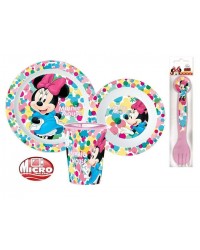 MINNIE MOUSE CHILDRENS TODDLERS 5 PC DINNER BREAKFAST SET PLATE BOWL CUP SPOON