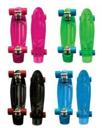 Cruiser Board Skateboard Complete Plastic in Blue Black Pink Green 22 Inches
