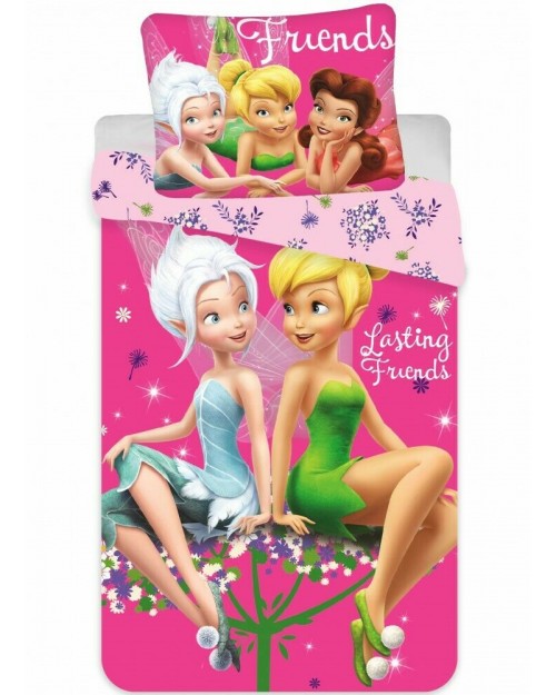 Tinkerbell Fairy Toddler Bedding Cot Bed 100% Cotton Pink Disney Fairies 