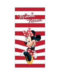 Disney Minnie Mouse Red & White Stripe Beach Towel Swimming Holiday 140 x 70 