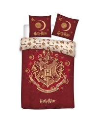 Harry Potter Red Hogwarts Crest design Cover & Pillow Duvet cover Single bed set