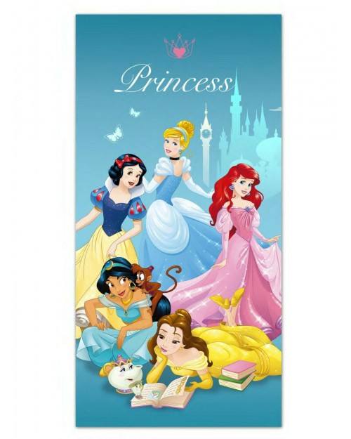 Disney Princess Beach Towel Swimming Holiday 70 x 140cm kids Blue Princesses