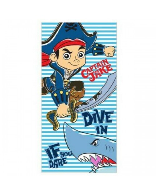 Jake & the Neverland Pirates Kids beach Towel Disney 140 x 70cm Blue Swim bath