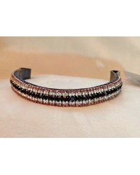 Pink silver & Purple Crystal Browband Black or Brown, Pony cob or Full Horse (2)