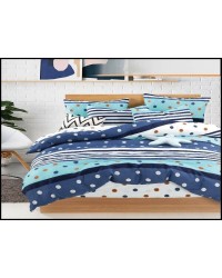 Blue Spots & Stripes design Bedding Single duvet cover Pillow Case Bed set