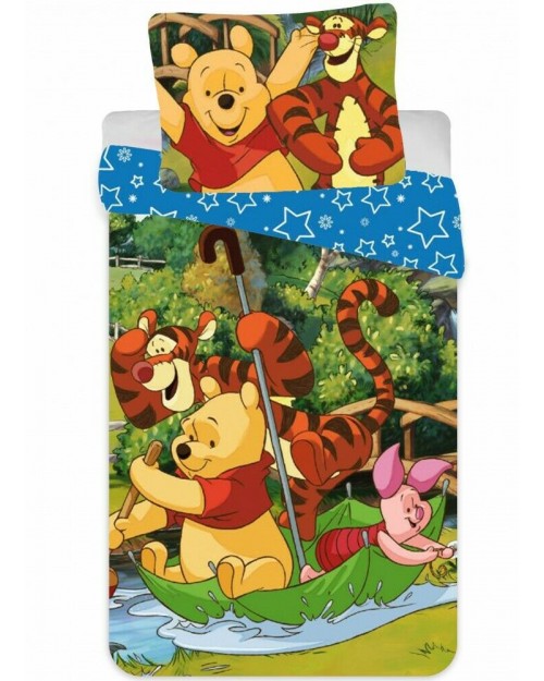 Winnie the Pooh umbrella Bedding Toddler Duvet Cover Pillow Bed set(3)